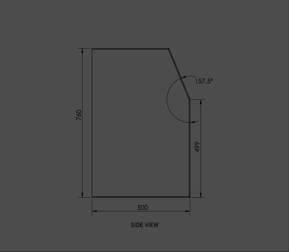 DXE-500 side view dimensions