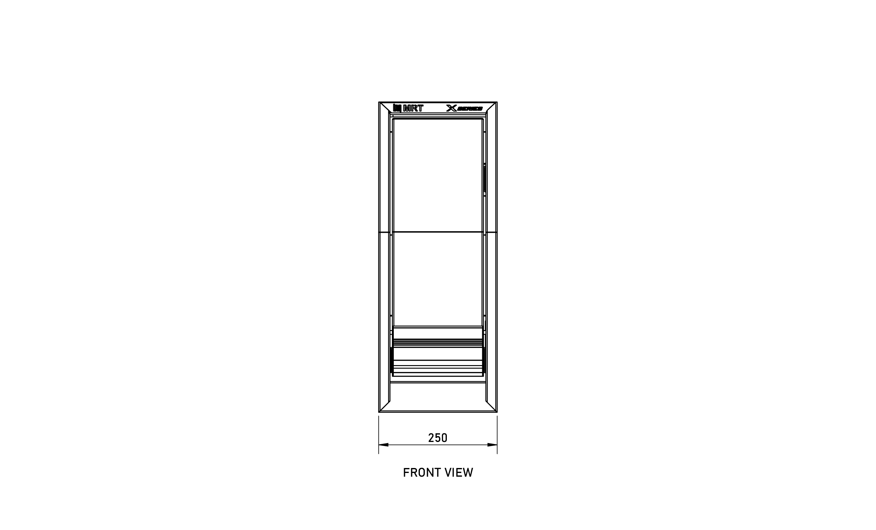DXP-B front view dimensions