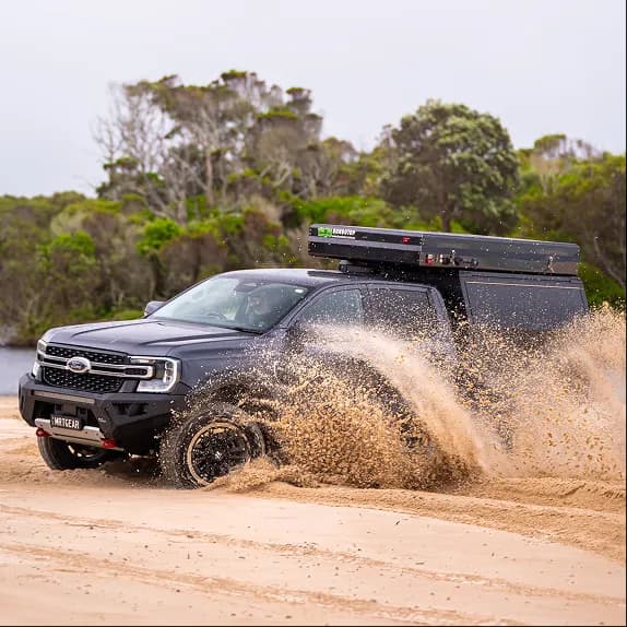 MRT Canopy showcase slide 2 with off-road ute canopy in action
