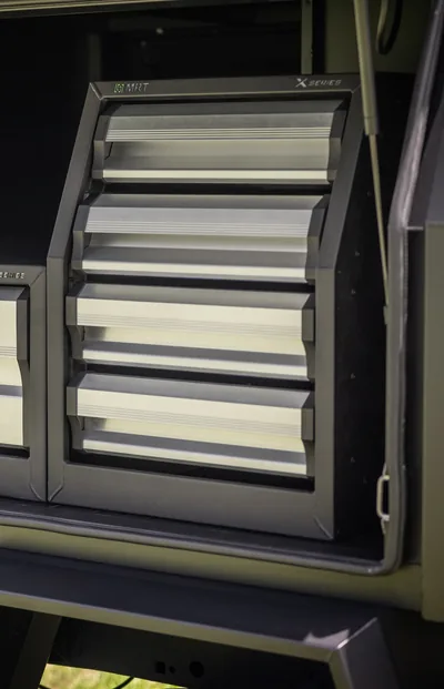Drawers for an MRT chassis mount canopy